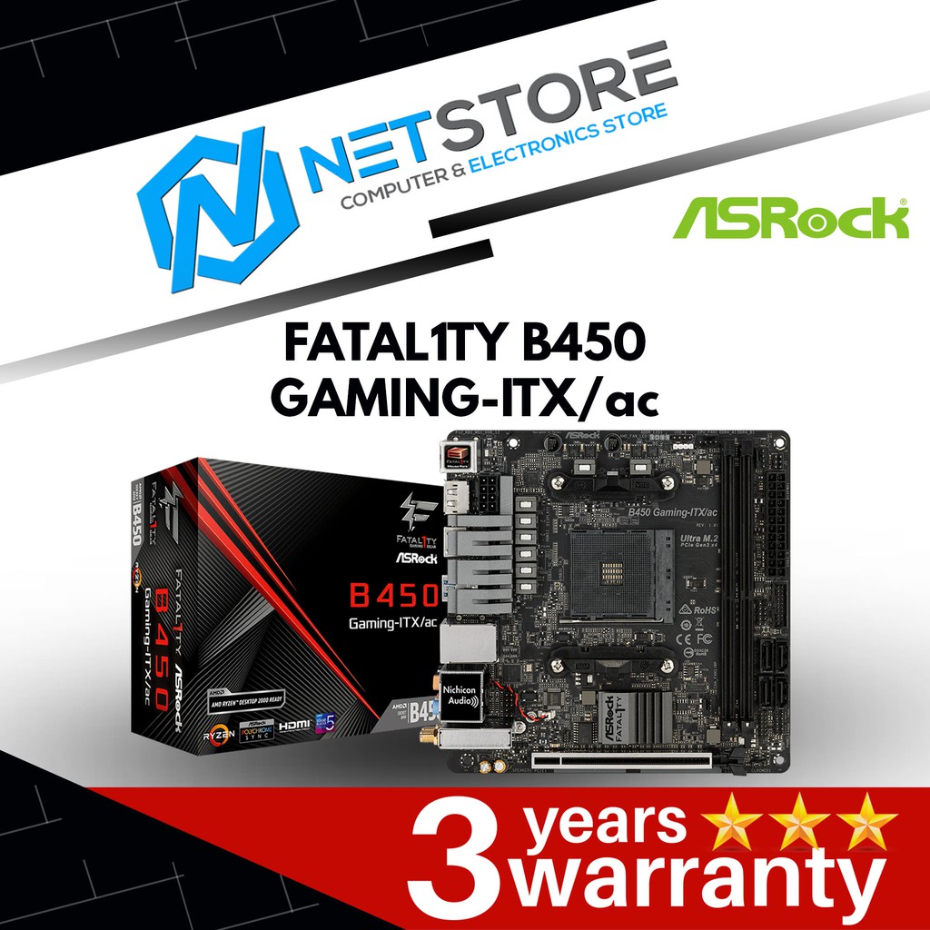 Asrock Fatal1ty B450 Gaming Itx Ac Itx Amd Am4 Motherboard Shopee Malaysia