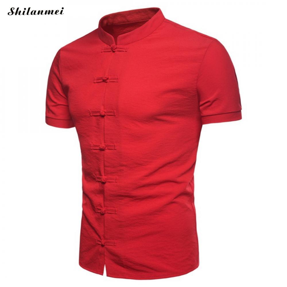 chinese collar slim fit shirts
