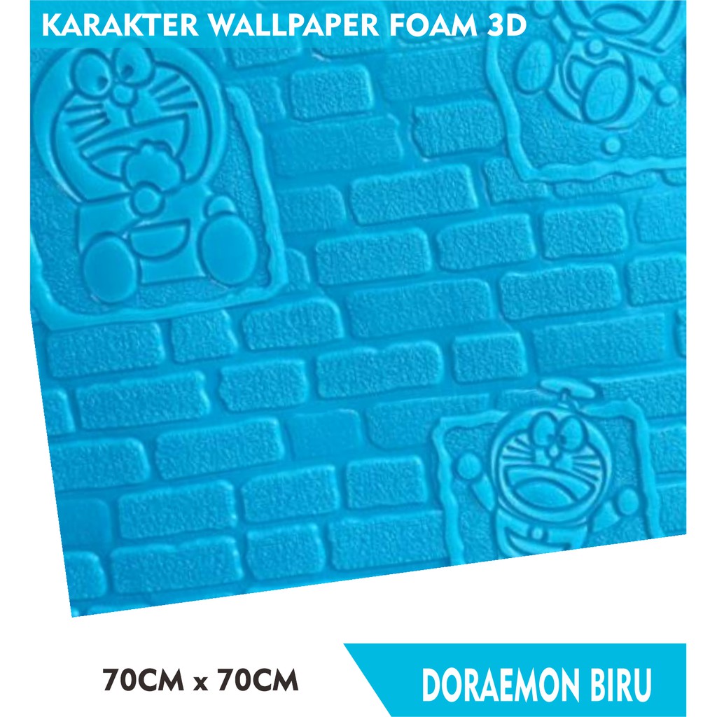 Wallpaper Wall 3d Foam Doraemon Wallpaper Sticker Ceiling Wall Emboss Soundproof Brick Stone Shopee Malaysia