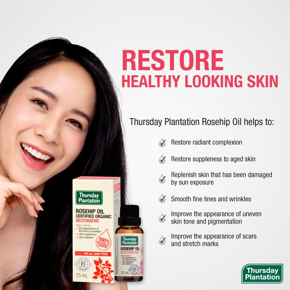 Thursday Plantation ROSEHIP OIL 25ml *Certified Organic (EXP 03/2023) |  Shopee Malaysia