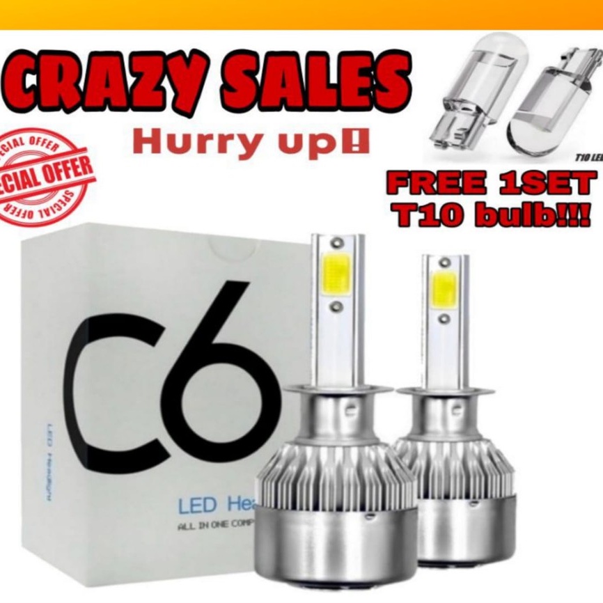 * Free LED bulb * C6 original headlight cod led H1 h3 h4 H7 H11 9005