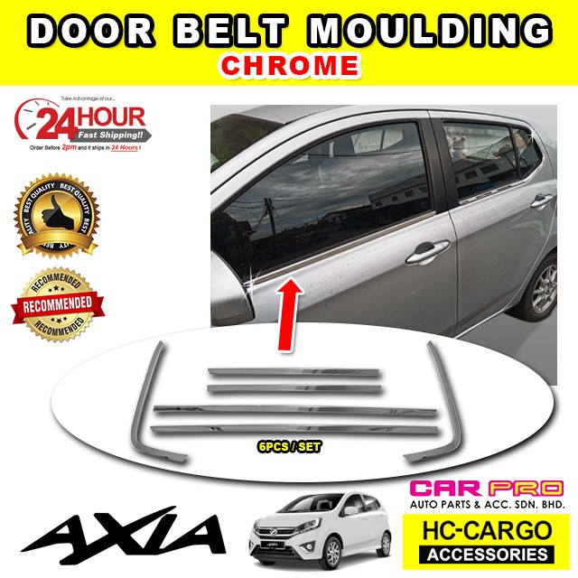 Perodua Axia Door Belt Moulding (CHROME) 6 pcs/set 