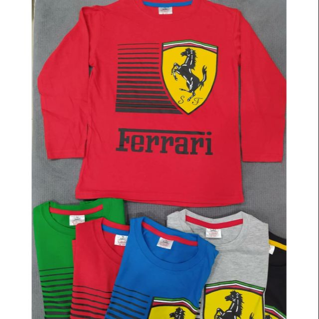 Long Sleeve T Shirt Ferrari for kids boy Baju  lengan  