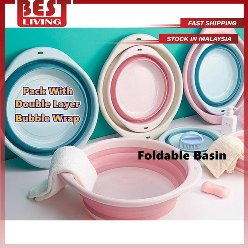 ReadyStock Plastic Foldable Wash Basin Folding Bucket Space Saving ...