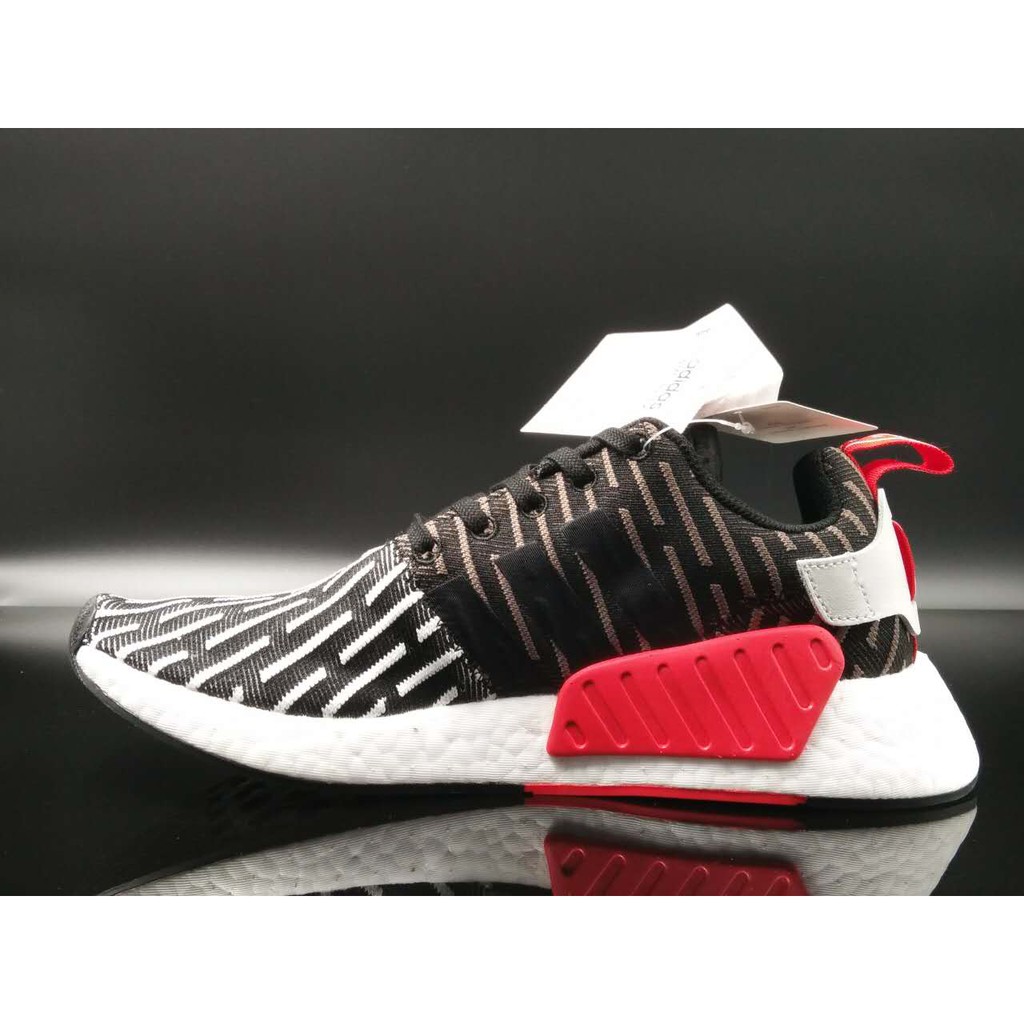 adidas nmd black white red