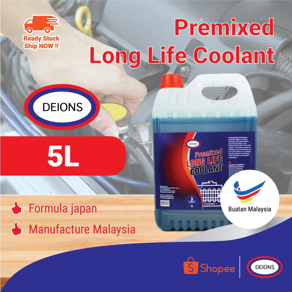[Car Care Essential] Deions Premixed LongLife Coolant (5L) 50/50 (No