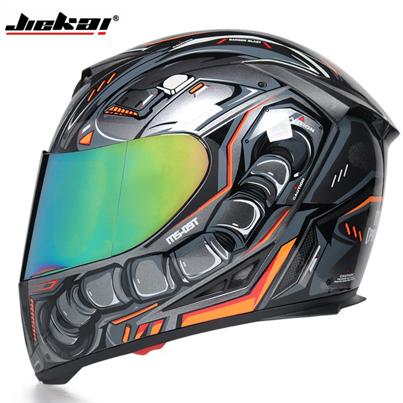 Full face motorcycle helmet, dual-lens racing helmet topi keledar