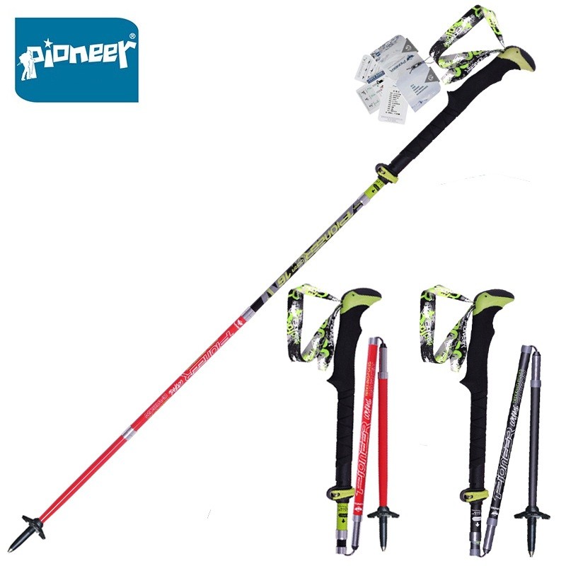 running with trekking pole