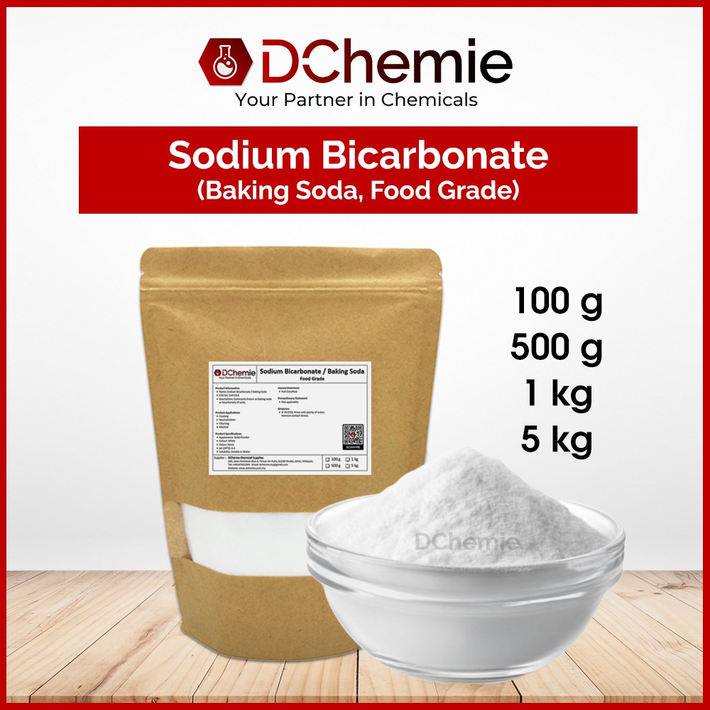 Pure Sodium Bicarbonate / Baking Soda, Food Grade [100g/500g/1kg] ⏱