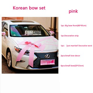Wedding Car Decoration Car Door Diy Bow Knot Decor Love Heart