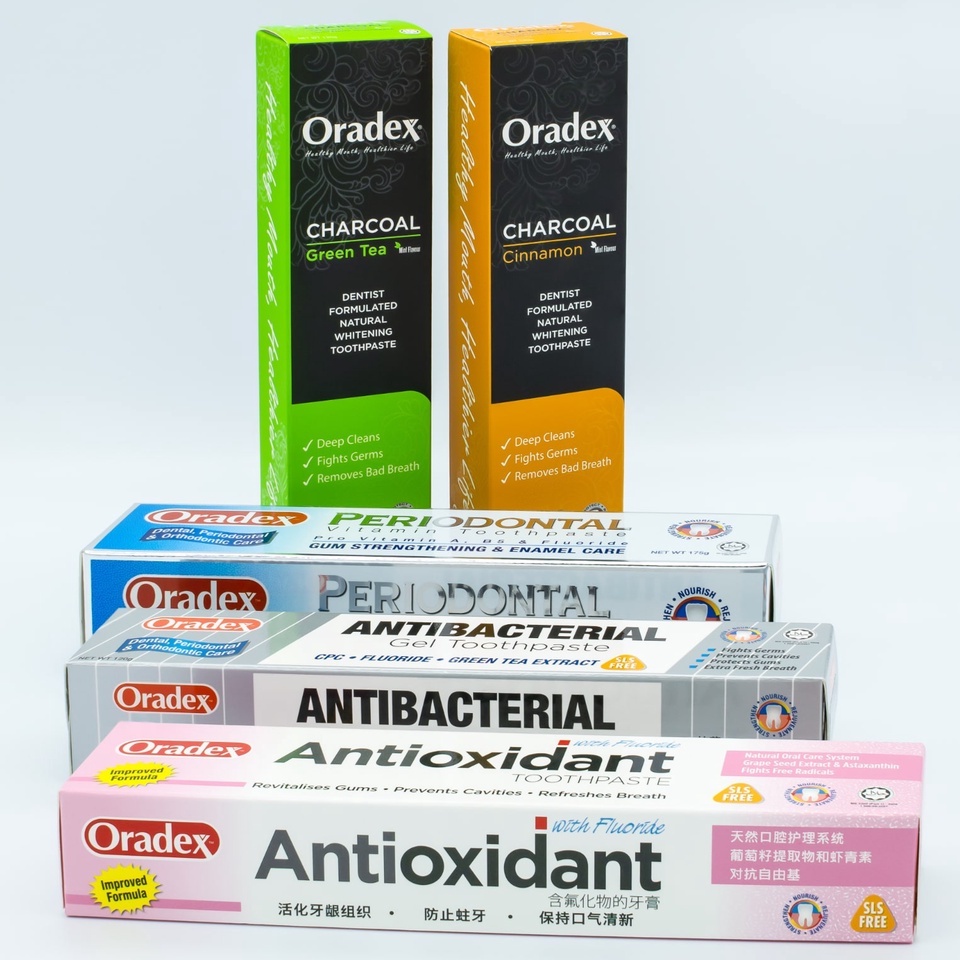 Oradex Toothpaste PERIODONTAL or Antioxidant or Charcoal Green Tea Shopee Malaysia