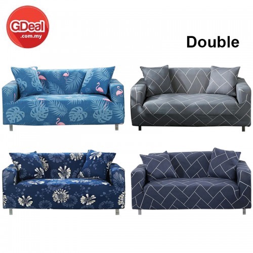 GDeal Sofa Cover For Double Seat Stretch Covers Elastic Fabric + FREE One Pillow Case