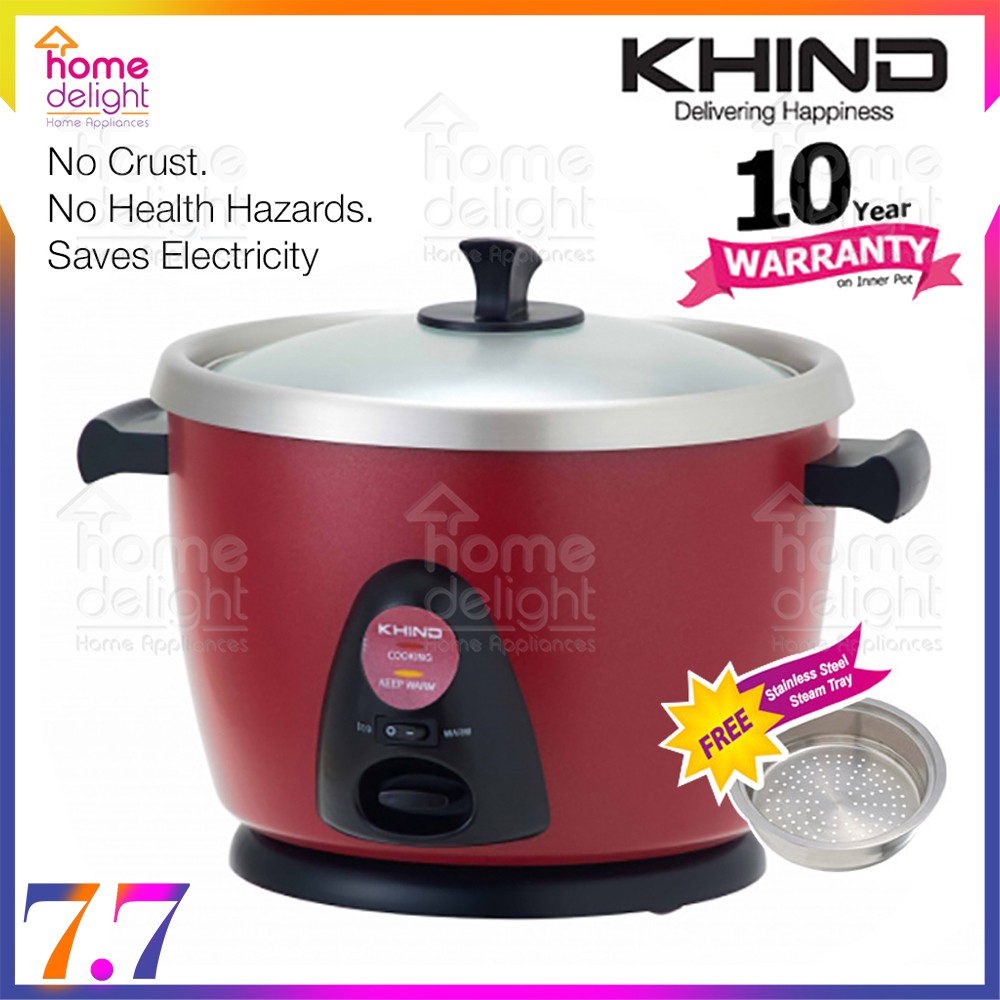 Khind RC118M Anshin Stainless Steel Rice Cooker 1.8L (Color Selection
