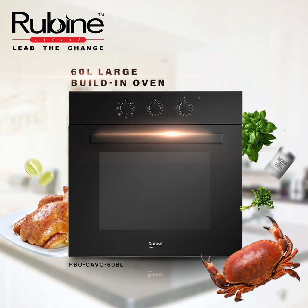 Rubine Cavo Builtin Oven 7 Functions 60 Litre RBOCAVO60BL Shopee