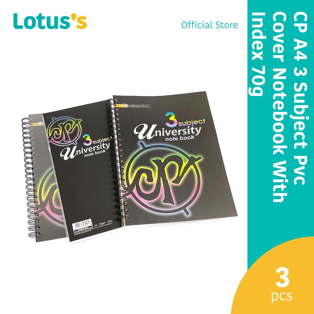 CP A4 3 Subject PVC Cover Notebook With Index 70g Shopee Malaysia