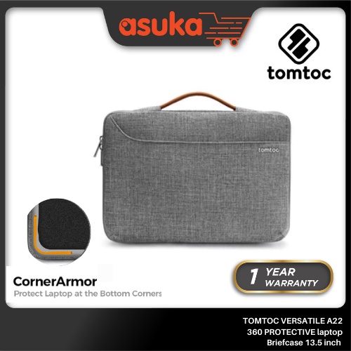 TOMTOC VERSATILE A22 360 PROTECTIVE laptop Briefcase 13.5 inch - gray (A22-C01G01)