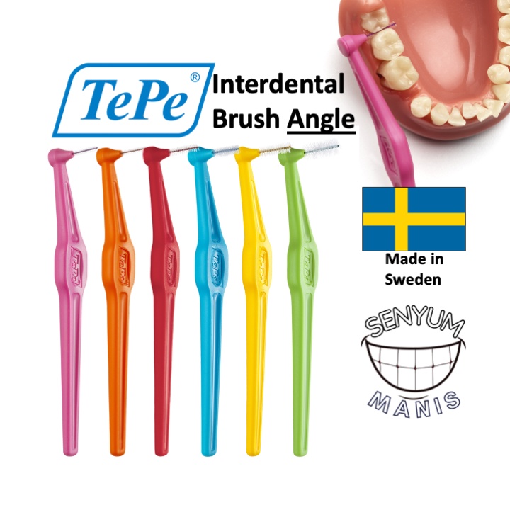 *Made in Sweden* TePe Angle Interdental Brushes (6 brushes) | Shopee ...