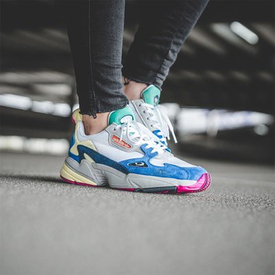 adidas falcon white blue yellow