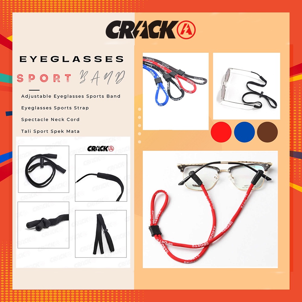 Crack Glasses Sports Band Strap / Neck Cord Rope / Tali Cermin Mata