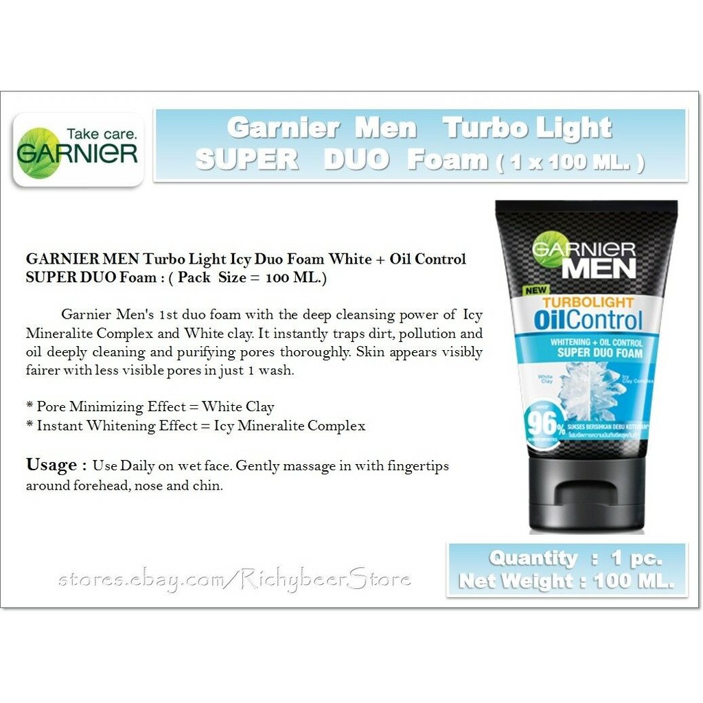 garnier men power white oil control
