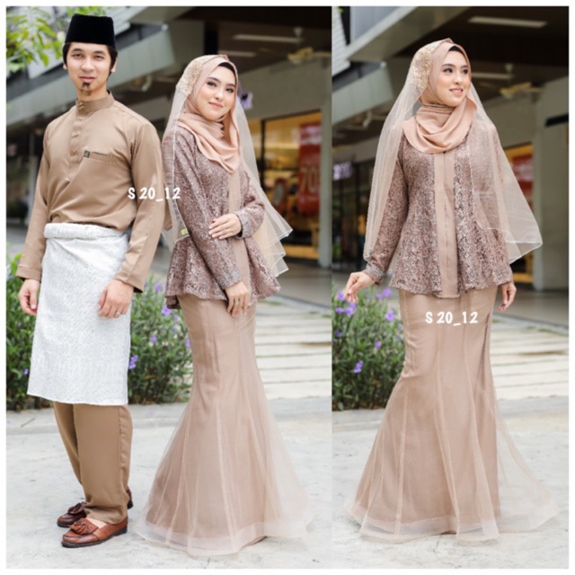  BAJU  AKAD NIKAH BERTUNANG LACE KEBAYA  PEPLUM BAJU  