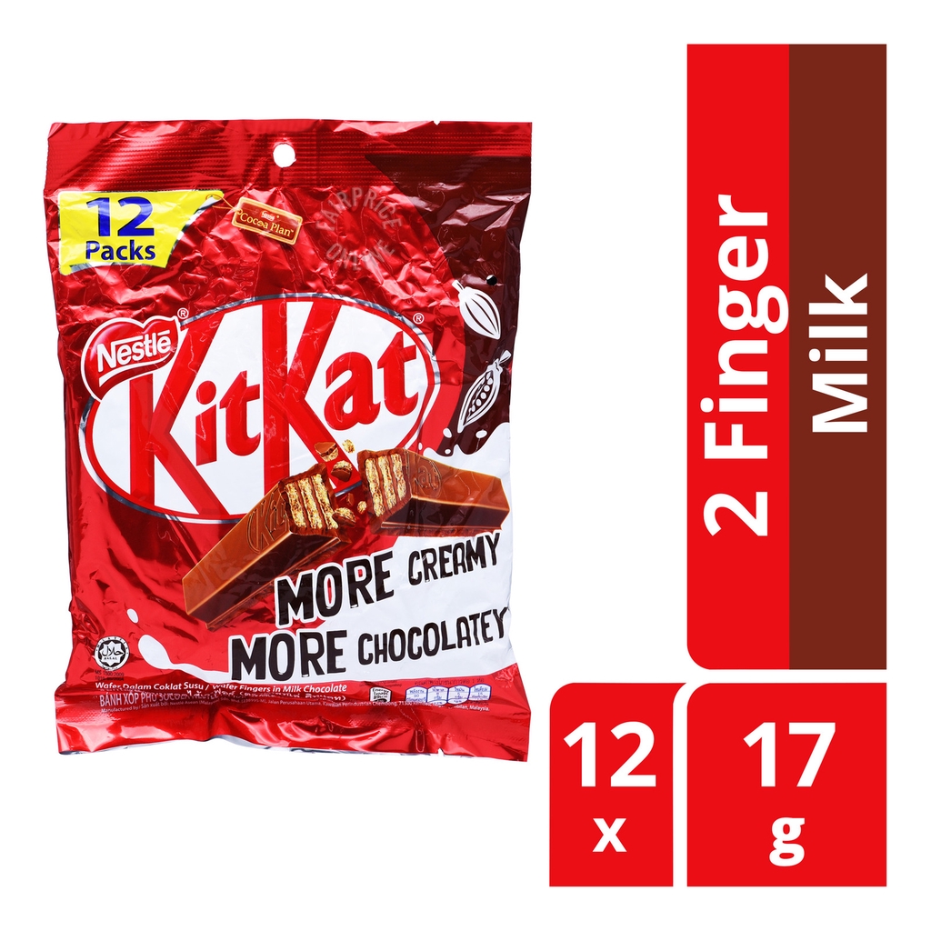 ( HALAL ) NESTLE Kitkat 2Finger Share Bag 204g (12x17g) Shopee Malaysia