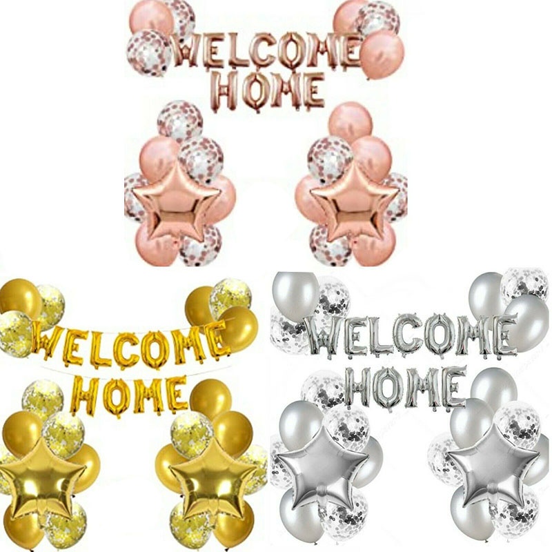 Welcome Back Home Letter Balloons Family Reunion Party Decor Self Inflat Balloon Party Balloons Set Party Balloons Deco Party Balloons Navidad Party Balloon Disney