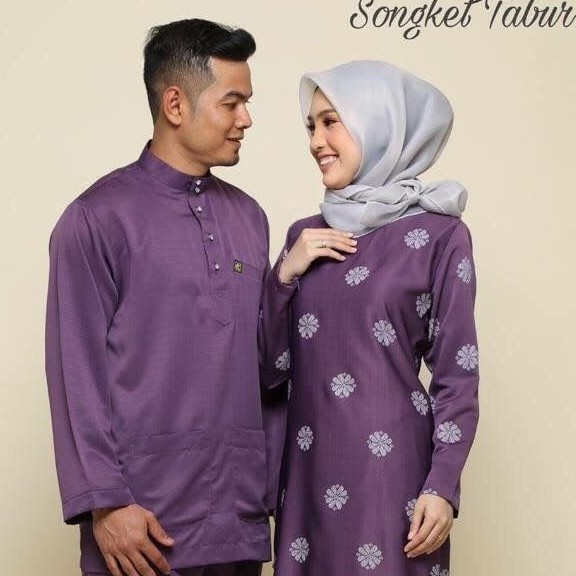 SET COUPLE  BAJU  KURUNG  MODEN SONGKET TABUR BAJU  MELAYU  