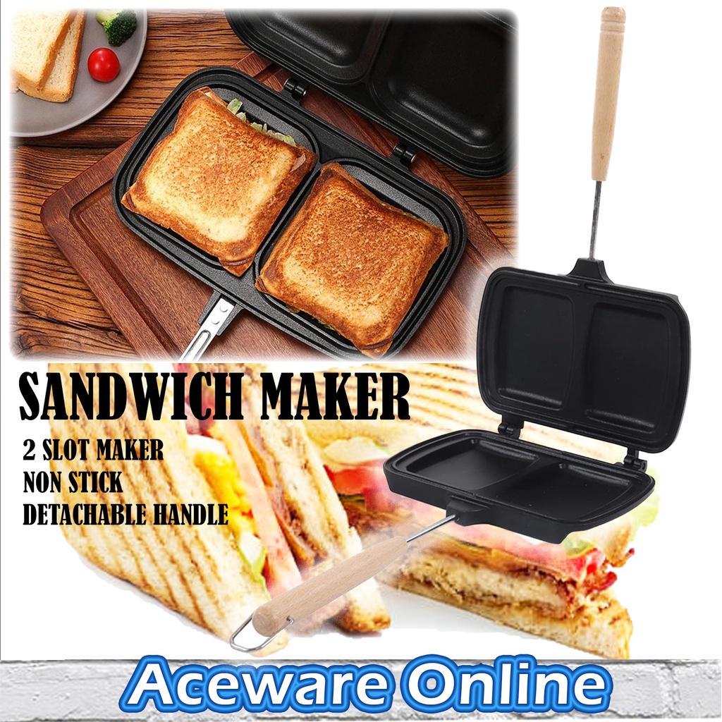 Bread Toaster Pan Sandwich Maker Bread Toast Pan Pembakar Roti Sandwich Toaster Double Side Frying Pan Panini Maker