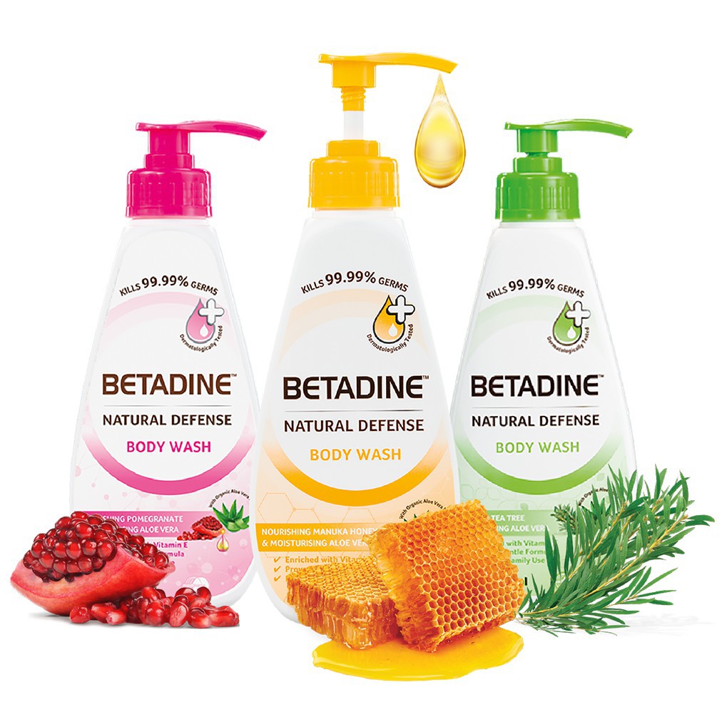 BETADINE NATURAL DEFENSE BODY WASH 💥KILLS 99.99 OF GERMS💥 Shopee