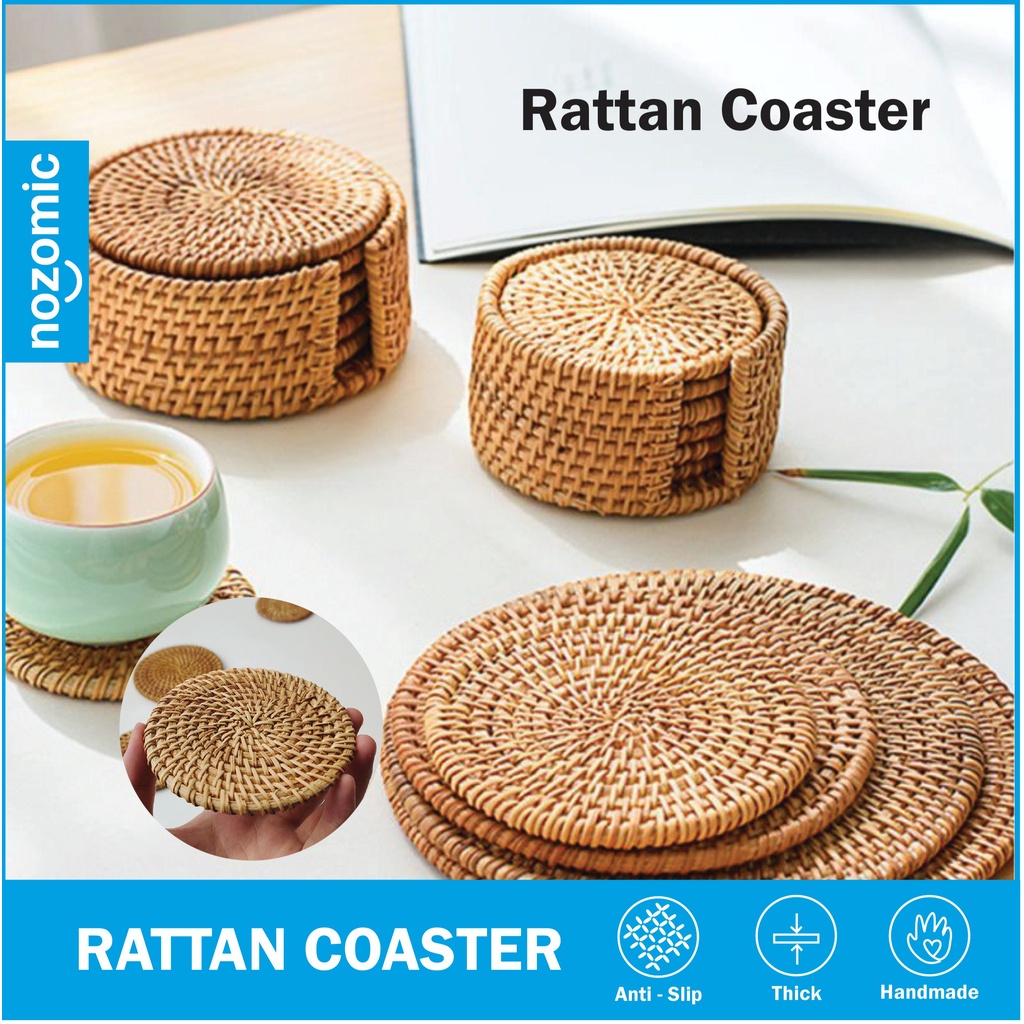 8cm New Placemats Insulation Handmade Cup Mats Bowl Pad Rattan Coasters Table Padding 