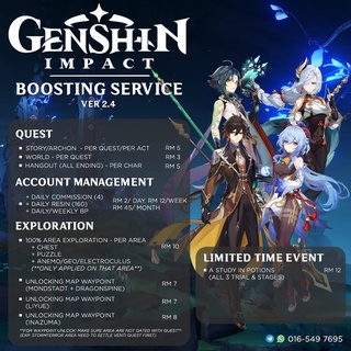 Genshin Impact Boosting Services (Ver 2.4)