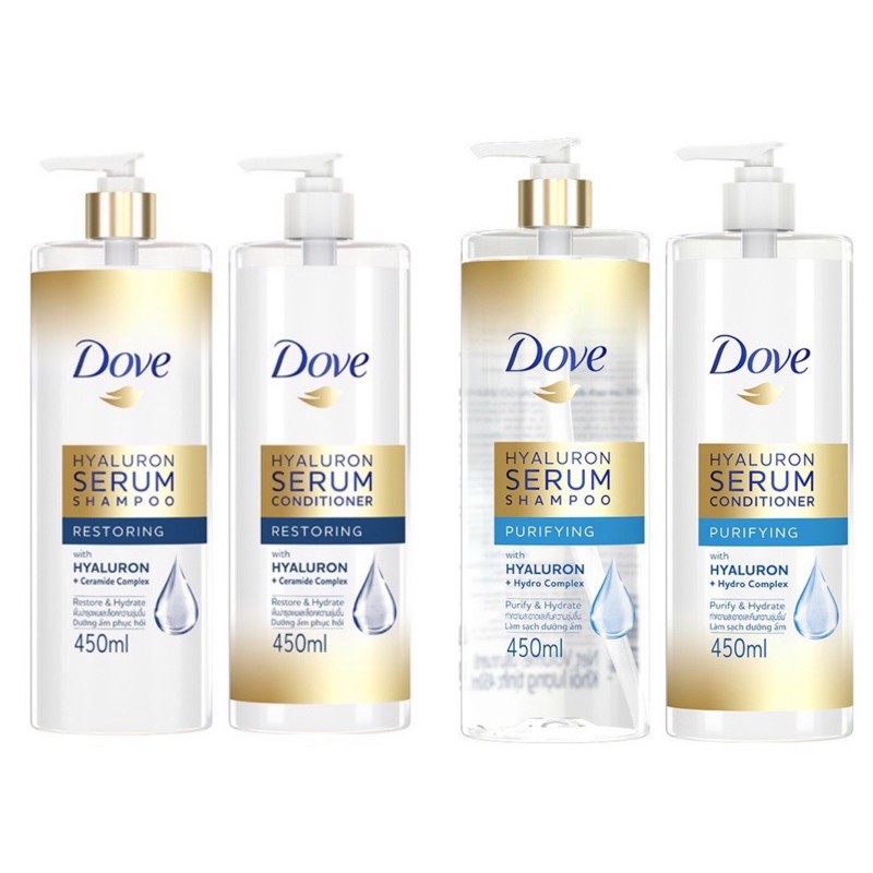 DOVE Serum Conditioner/Shampoo Hyaluron Restoring/ Purify 170/450ml
