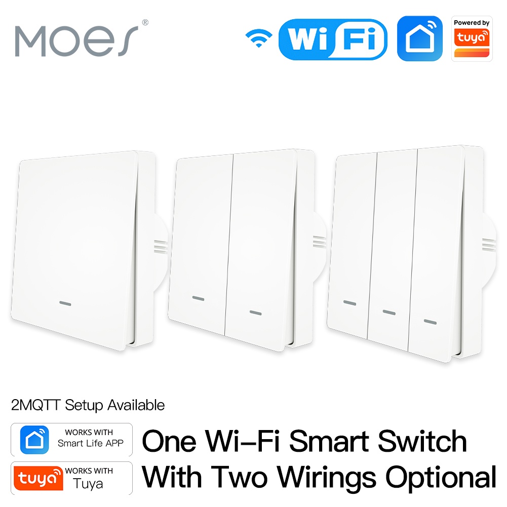 Moes WiFi Smart Wall Light Switch RF433 Push Button Transmitter Smart ...