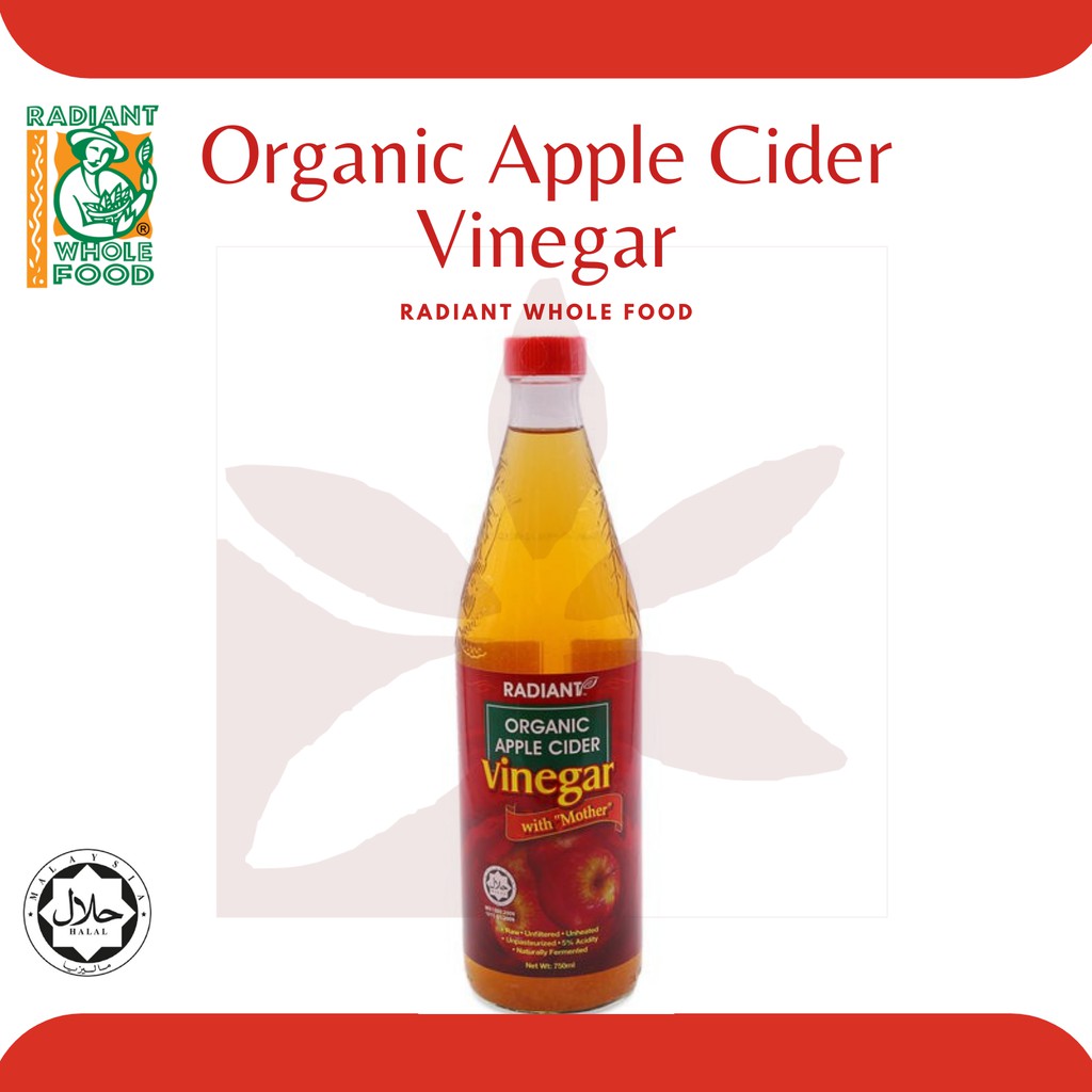Radiant Organic Apple Cider Vinegar (750ml) (425ml)Halal EXP2026