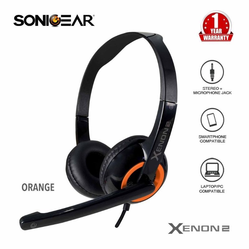 SonicGear Xenon 2 Stereo Headphones with Mic For Smartphones and