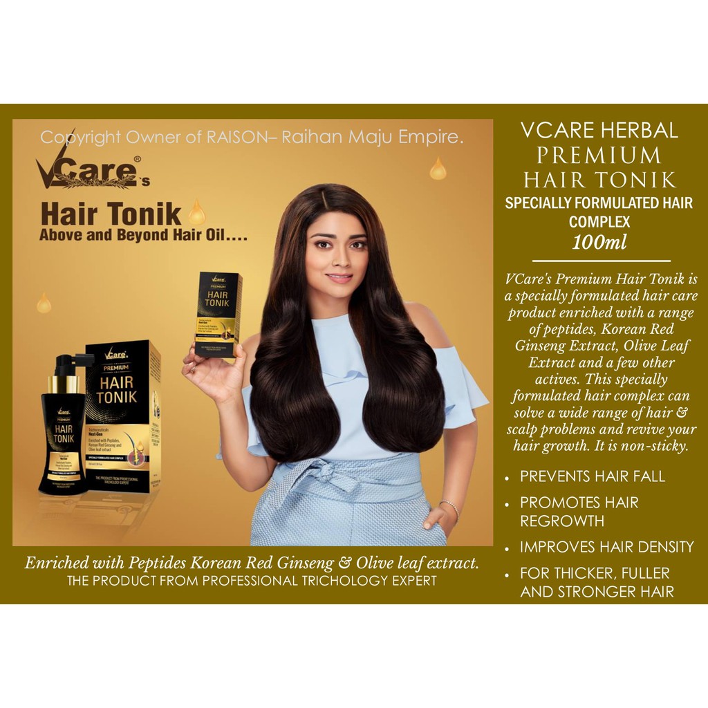VCARE HERBAL PREMIUM HAIR TONIK SPECIALLY FORMULATED HAIR COMPLEX 100ml |  Shopee Malaysia