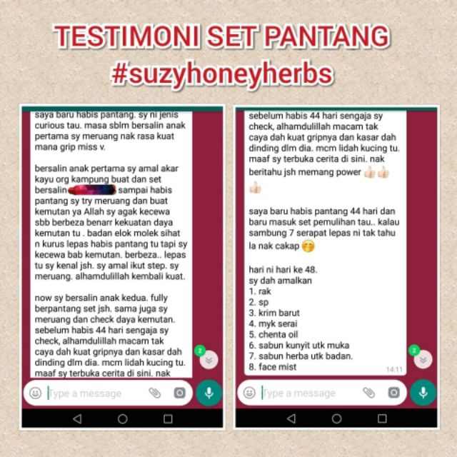 🔥READY STOK🔥Set pantang SuzyHoney Herbs(Jamu Wanita) (Keguguran 