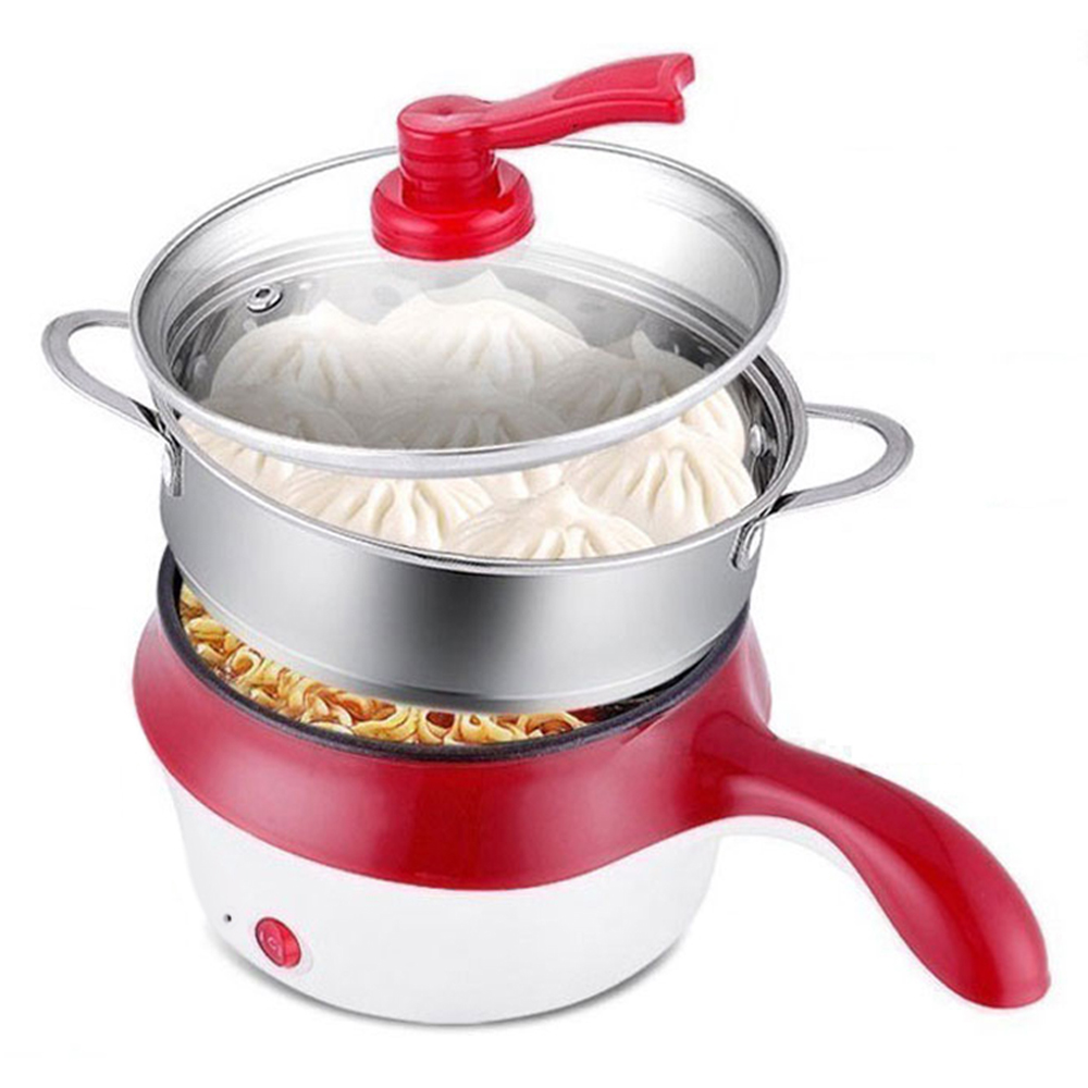 (M'SIA 3 Pin Plug) Gadgetbin Lopol Non Stick Ceramic Cooker with Steam Rack Electric Non Stick Ceramic/Marble Frying Pan