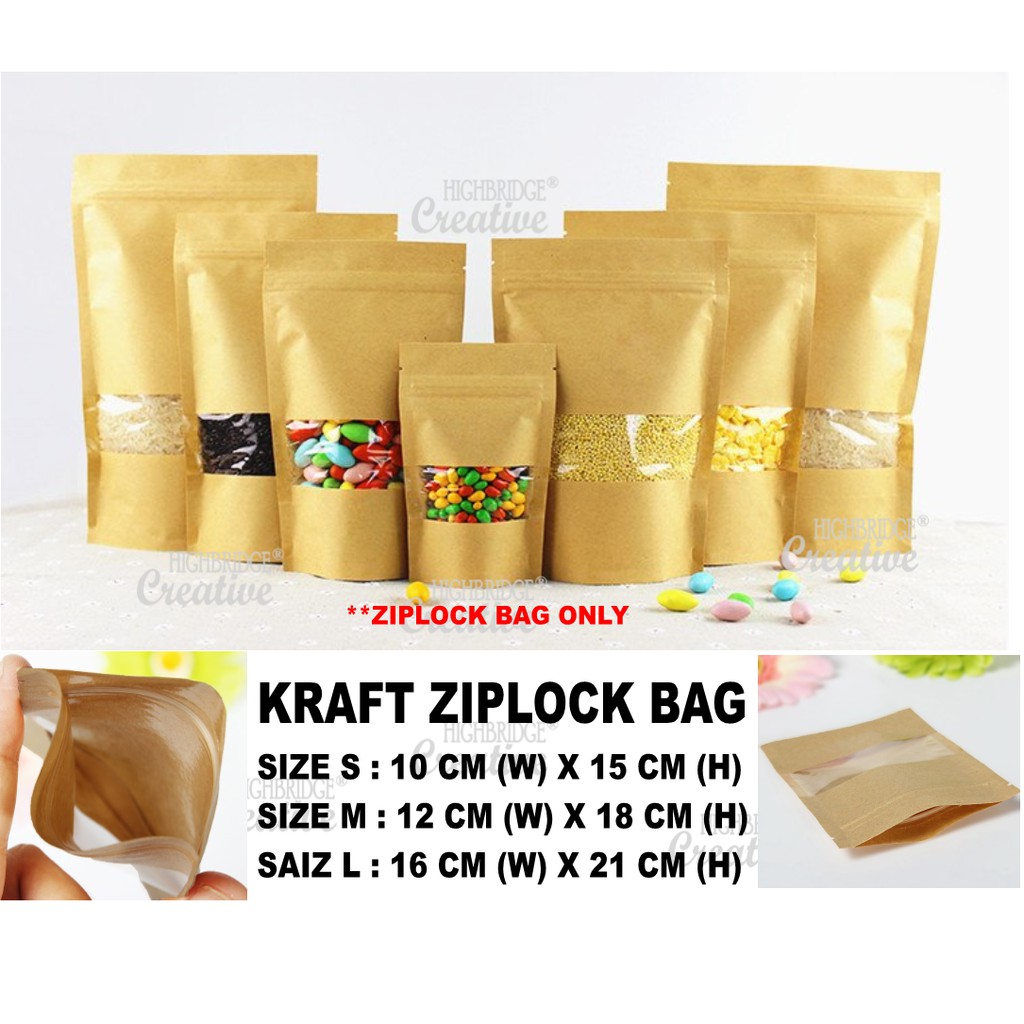 kraft ziplock bags