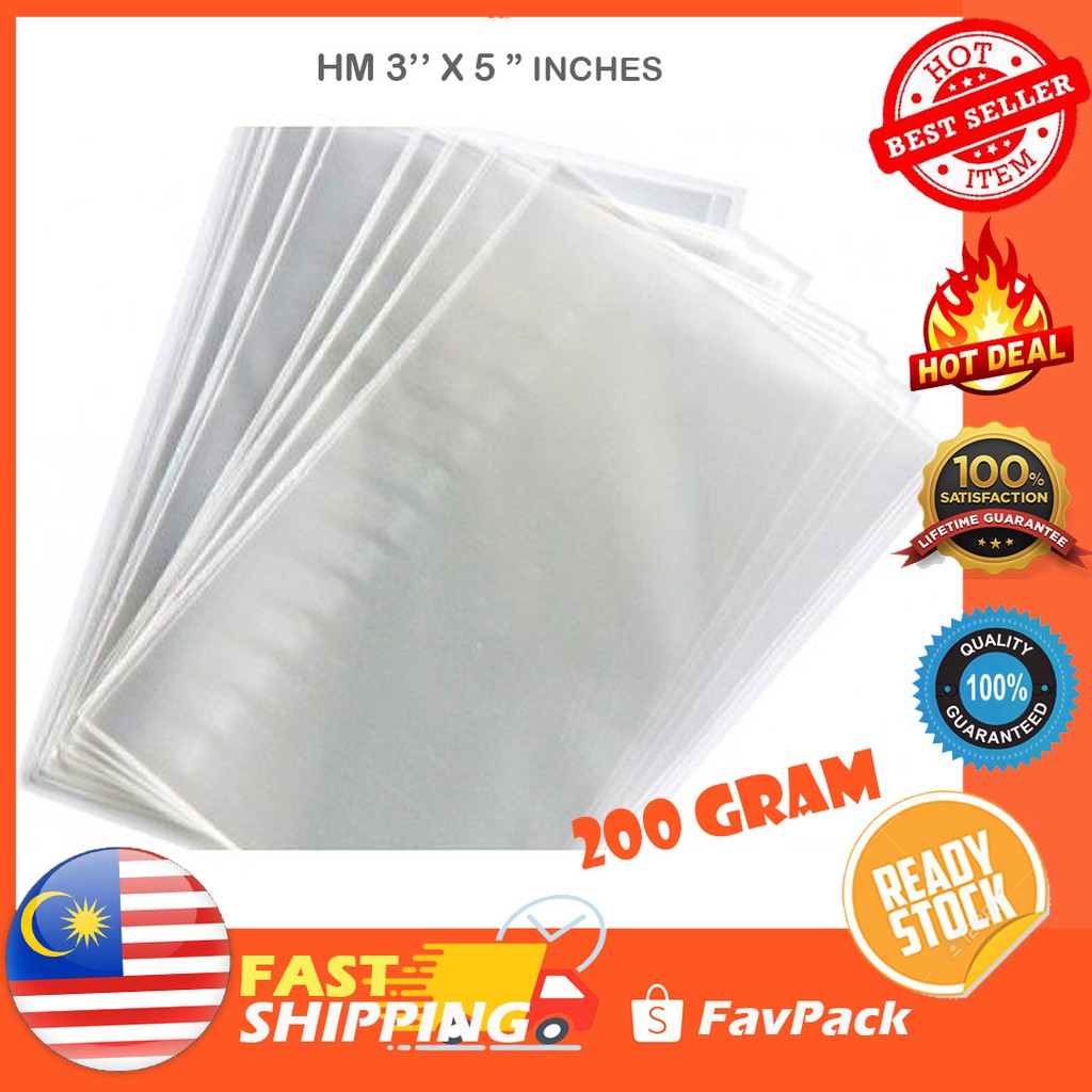 3" x 5" (200gm+) HM Plastic Bag/ Plastik Beg HM/ Plastik Bungkus Tapao