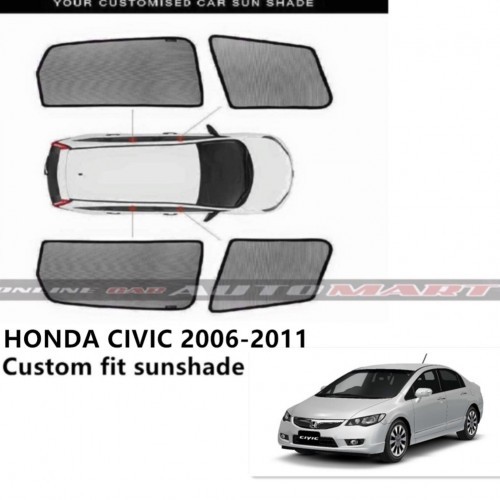 Custom Fit OEM Sunshades/ Sun shades for Honda Civic (old) Year 2006-2011 - 4pcs