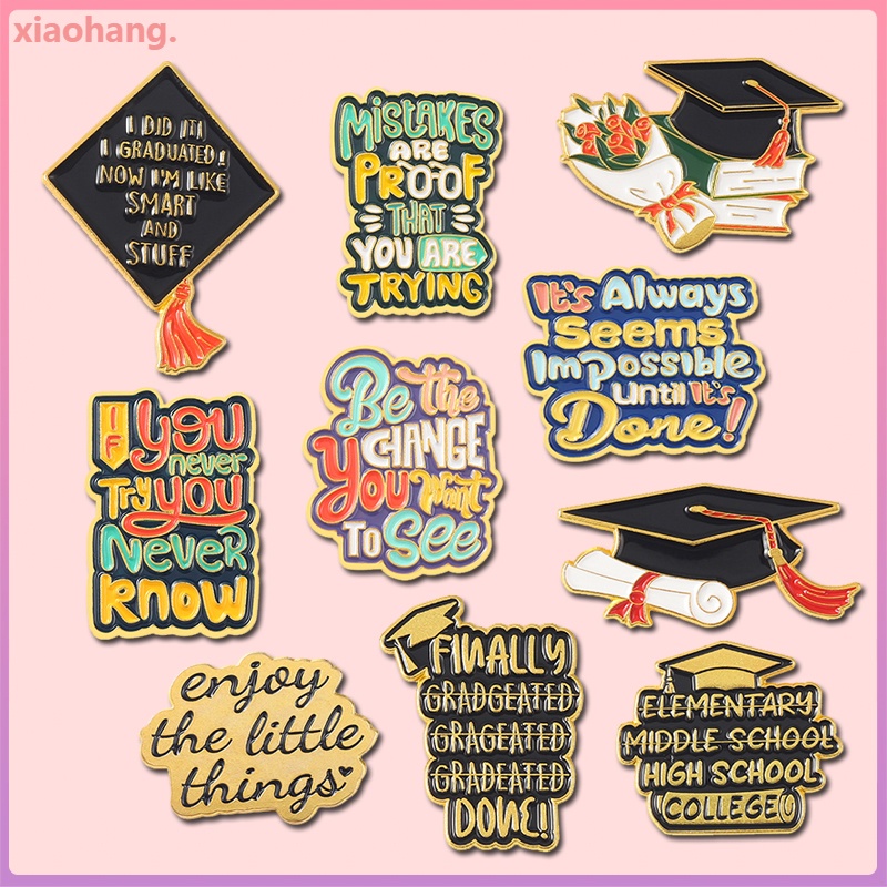 Graduation Season Series Badges Enamel Pins Bachelor Cap Brooches Student Clothes Accessories Jewelry Gift for Students