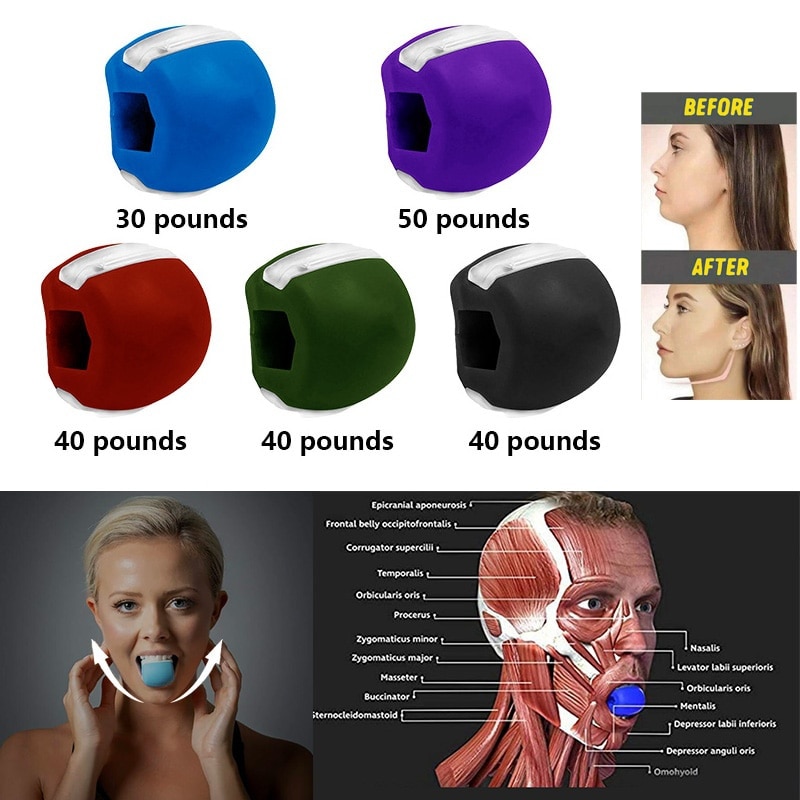 *Halloween*Jaw exerciser Jawline Jawzrsize trainer exercise ball jawliner jawrsize line chew