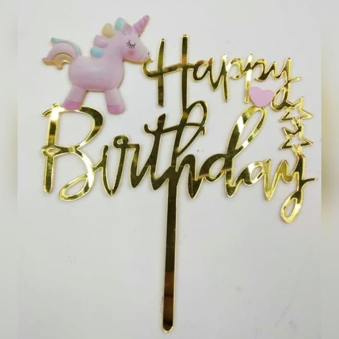 Unicorn Happy Birthday Cake Topper / Unicorn Birthday Cake Decoration Shopee Malaysia