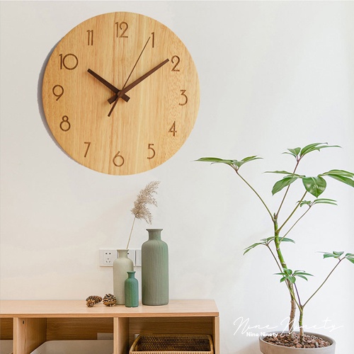 Ins Style Minimalist Muji Wood Wall Clock Shopee Malaysia