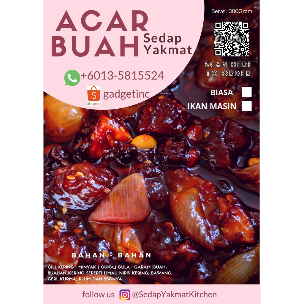 Acar Buah Sedap Yakmat 300gram Shopee Malaysia