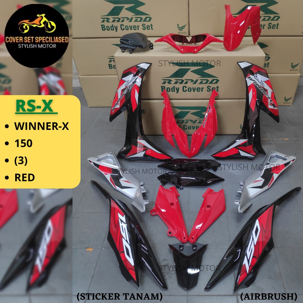 Sticker Tanam Airbrush Rapido Cover Set Honda Rsx Rs X Winner X