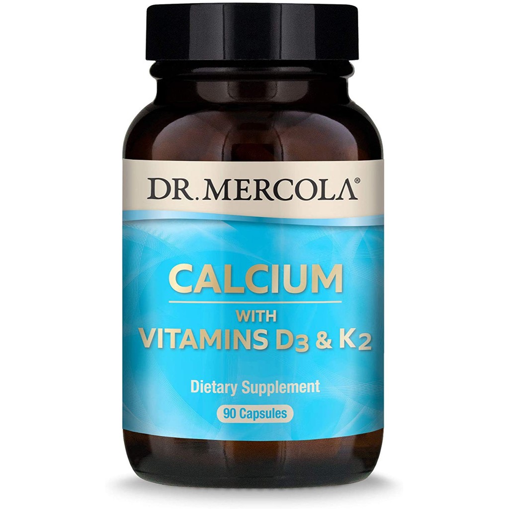 Dr. Mercola Calcium with Vitamins D3 & K2 Dietary Supplement, 90