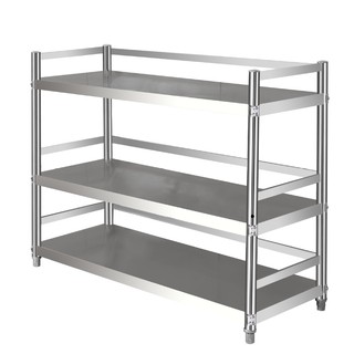 3 Tier Stainless Steel Storage Rack With Fence For Kitchen Storage ,gas 